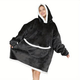 1pc Cozy Wearable Sherpa Blanket Hoodie with Sleeves - Wearable Blankets with Oversized Hood, Fluffy Comfy Flannel, and Snuggle Design - Perfect Gift for Birthdays, Christmas, Valentine's Day, and Other Festivals and Anniversaries