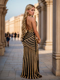 Glamorous Rhinestone Mesh Dress - Seductive Deep V Neckline - Sheer Elegance for Night Club & Party - Flattering Midi Length