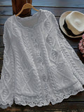 Plus Size Solid Cable Knit Button Front Cardigan, Elegant Scallop Hem Pocket Long Sleeve Knitted Cardigan, Women's Plus Size Clothing