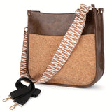 Viva Chic Vegan Leather Crossbody Bag for Women - 2 Adjustable Guitar Straps, Zipper Closure, Polyester Lining, Solid Color Pattern, Casual Style, Faux Leather Material