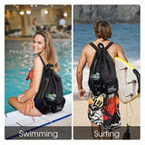 Large Capacity Mesh Swim Backpack - Ultra-Breathable, Adjustable Straps, Multi-Pocket Design - Perfect Black Gym Beach Bag for Swimmers, Water Sports Enthusiasts and Fitness Lovers