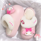 Women Slippers Thick Sole Winter Fur Fluffy Furry Warm Cartoon Sandals Comfortable Fuzzy Girl Flip Flop size