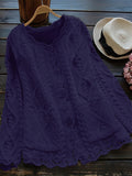 Plus Size Solid Cable Knit Button Front Cardigan, Elegant Scallop Hem Pocket Long Sleeve Knitted Cardigan, Women's Plus Size Clothing