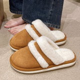 autumn And Winter Fur Slippers Fuzzy Shoes Home Furry Flat Sandals Female Soft Fluffy Flip Flop F7mq#