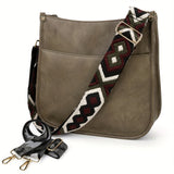 Viva Chic Vegan Leather Crossbody Bag for Women - 2 Adjustable Guitar Straps, Zipper Closure, Polyester Lining, Solid Color Pattern, Casual Style, Faux Leather Material