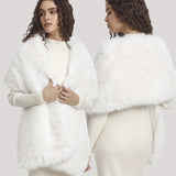 Luxurious Faux Fur Shawl - Luxurious Widening Design, Exquisitely Elegant Style, Rich Solid Color, Exceptionally Warm and Cozy, Thick and Plush Texture - Versatile Scarf for Formal Banquet and Wedding Occasions, Ideal for Outdoor Party and Social Events,
