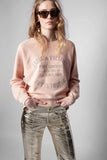 zadig et voltaire 23ss Designer Sweatshirt Fashion New Classic Letter Embroidery Pink Cotton Women Embroidered Pullover Jumper Sweater