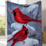 1pc Cozy Bird Pattern Flannel Blanket - Ultra-Soft, Skin-Friendly, and Vibrant Digital Print - Perfect for Casual Sofa, Lunch Break, or Multi-Purpose Use with High-Definition Colors and Plush Texture