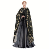 Unisex Viking-Inspired Hooded Cloak-Tree of Life & Celestial Design-Soft Shawl for Cosplay & Parties, 58*60inch, 1pc