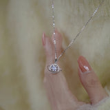 Elegant & Luxurious Planet & Star Pendant Necklace, Titanium Steel With Dazzling Zircon, Cosmic Style Jewelry For Women