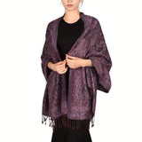 Elegant Reversible Paisley Shawl - Soft, Warm & Breathable with Tassels - Ideal for Traditional Attire & Everyday Elegance