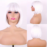 Chic 130% Density Blonde Bob Wig with Bangs for Women: Realistic Scalp, Comfort Rose Net Cap, Ideal for Daily and Party Use