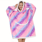 1pc Cozy Wearable Sherpa Blanket Hoodie with Sleeves - Wearable Blankets with Oversized Hood, Fluffy Comfy Flannel, and Snuggle Design - Perfect Gift for Birthdays, Christmas, Valentine's Day, and Other Festivals and Anniversaries