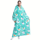 Extra Long Wearable Blanket Hoodie - Super Soft, Warm, Comfortable, Giant, Oversized, Hooded Sweatshirt with Big Pocket for Women, Men, Adults - Perfect for Indoor, Outdoor, Travel, Camping, and Everyday Use