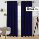 1 Panel Solid Color Heat Insulation Curtain, Rod Pocket Window Treatment For Bedroom Office Kitchen Living Room Study Home Decoration