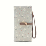 Long Style Wallet, Floral Print, Casual Zippered Folding Coin Purse, Multiple Card Slots, Clutch Handbag