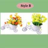 Charming 2pcs Artificial Daisy Bike Decor Set - Perfect for Home, Wedding, Office & Cafe - Includes Container, Ideal for DIY Projects, Valentine's, Birthday, Christmas & Mother's Day