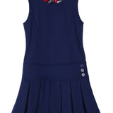 Stretchy School Uniform Dress for Girls - Sleeveless Pleated Hem Jumper with Comfortable Fit - Ideal for School Days and Special Occasions