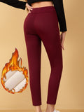 Plush Lined Thick Warm Leggings, High Waist Sports Yoga Pants For Cold Protection During Sports And Yoga To Prevent Freezing Tight Pants