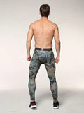 Men's High-Stretch Camouflage Sports Leggings - Active Mid Compression Pants for Outdoor Running & Training