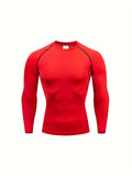 Men's Performance Fit Top - Tops for Fitness Enthusiasts - Moisture-Wicking, Quick-Drying, Long Sleeve Layered Shirt for Morning Running, Exercise, and Outdoor Training in Solid Colors