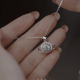 Elegant & Luxurious Planet & Star Pendant Necklace, Titanium Steel With Dazzling Zircon, Cosmic Style Jewelry For Women