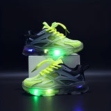 Adorable LED Light-Up Sneakers for Youngsters - Breathable Mesh, Lightweight & Comfy Running Shoes with Flashing Lights, Perfect for Boys & Girls