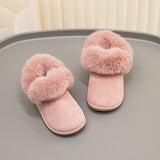 Cozy Furry Snow Boots for Baby Girls - Soft, Warm, and Water-Resistant Suede Upper with Round Toe and TPR Sole for Comfortable Walking and Hiking in Autumn and Winter - Geometric Patterned Crib Shoes