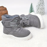 Girls Soft-soled Anti-slip Drawstring Fleece Outdoor Snow Boots For Winter