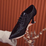 woloong New Brand Women Pumps Fashion Low Round Heel Ladies Slingback Pointed Toe Slip On Oxford Shoes Casual Office Shoe