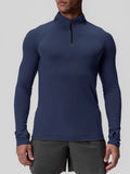 EliteFit Men's Long Sleeve Compression Shirt - Moisture-Wicking, Four-Way Stretch, Zippered Neckline, Athletic Gym Top for Enhanced Performance and Comfort - Ideal for Fitness Enthusiasts and Athletes