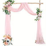 1-Panel Wedding Arch Draping Fabric Curtain - Colorful, Sheer, 26" x 197" Backdrop Curtain for Wedding Ceremony, Party, Ceiling Decor, and Home Decor