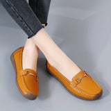 Women's Comfy Flat Loafers, Buckle Decor Slip On Soft Sole Shoes, Casual Non Slip Walking Flats