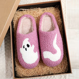 Cozy Halloween Cartoon Slippers - Warm, Plush Open-Toe Home Shoes with Strappy Back Support