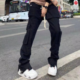 Men's Pants Y2K Black Streetwear Casual Techwear Korean Cargo Pants Men Overalls Low Waist Joggers Trousers Alt Baggy Sweatpants Clothes 230303