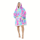 1pc Cozy Wearable Sherpa Blanket Hoodie with Sleeves - Wearable Blankets with Oversized Hood, Fluffy Comfy Flannel, and Snuggle Design - Perfect Gift for Birthdays, Christmas, Valentine's Day, and Other Festivals and Anniversaries