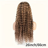 Deep Wave Closure Wigs Human Hair 4/27 Ombre Highlight Deep Wave Wig 5x5 Hd Lace Front Wigs Human Hair 200 Density Glueless Curly Wigs For Black Women With Baby Hair Pre Plucked 22 24 26 28 30 32 34inch