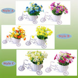 Charming 2pcs Artificial Daisy Bike Decor Set - Perfect for Home, Wedding, Office & Cafe - Includes Container, Ideal for DIY Projects, Valentine's, Birthday, Christmas & Mother's Day