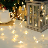 1pc, Star String Lights 3.28ft 10 Led/6.56ft 20 Led/9.84ft 30 Led, Fairy Lights, Battery Operated Copper Wire Decorative String Lightr Holiday Decorations