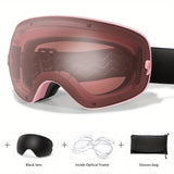 Anti-Fog Ski Goggles with Protection, Interchangeable Lens & Carrying Bag - Perfect for Snowboarding, Skating & Outdoor Adventures