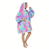 1pc Cozy Wearable Sherpa Blanket Hoodie with Sleeves - Wearable Blankets with Oversized Hood, Fluffy Comfy Flannel, and Snuggle Design - Perfect Gift for Birthdays, Christmas, Valentine's Day, and Other Festivals and Anniversaries