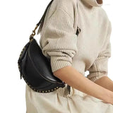 Bag  Women Shoulder Rivet Decoration Female Chest Bags Genuine Leather Woman Crossbody Metal Sac A Mian