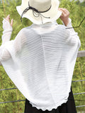 Plus Size Flattering Ruched Solid Open Front Kimono - Perfect Casual Cover-Up for Everyday Wear - Ideal for Spring & Summer, Womens Plus Size Clothing for Confident Style