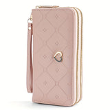 Women's wallet with double zippers, large capacity, classic fashion, and multiple slots