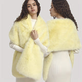 Luxurious Faux Fur Shawl - Luxurious Widening Design, Exquisitely Elegant Style, Rich Solid Color, Exceptionally Warm and Cozy, Thick and Plush Texture - Versatile Scarf for Formal Banquet and Wedding Occasions, Ideal for Outdoor Party and Social Events,