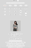 goosudu Gwen Fake Two Piece Halter Long-sleeved Button Up Slim Cropped Top