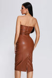 goosudu rosamariaryyti - Grasa Strapless Leather Midi Dress