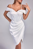 goosudu Yasmin Satin Corset Mini Dress - White