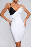 goosudu Pola Feather Mini Bandage Dress