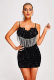 goosudu Yuni Sequin Rhinestone Mini Dress